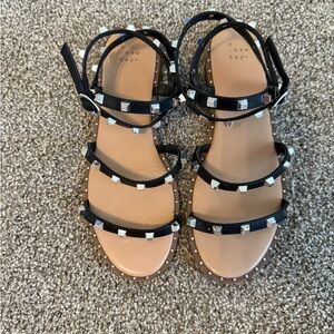 A New Day Black Gladiator Sandals with Studded Straps